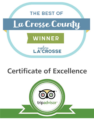 Best of La Crosse County, TripAdvisor Certificate of Excellence